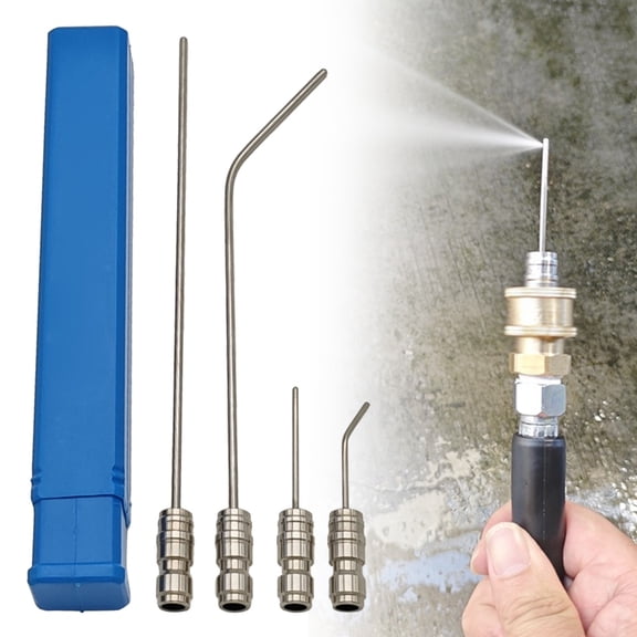 Pressure Washer Nozzles Ecohintz 4-Pack High Pressure Washer Nozzle Kit - Extension Rod Cleaning Set for Washing Machine - Water Heater Flush Kit - Powerful Spray Nozzles, Spray Nozzle Set, Blue