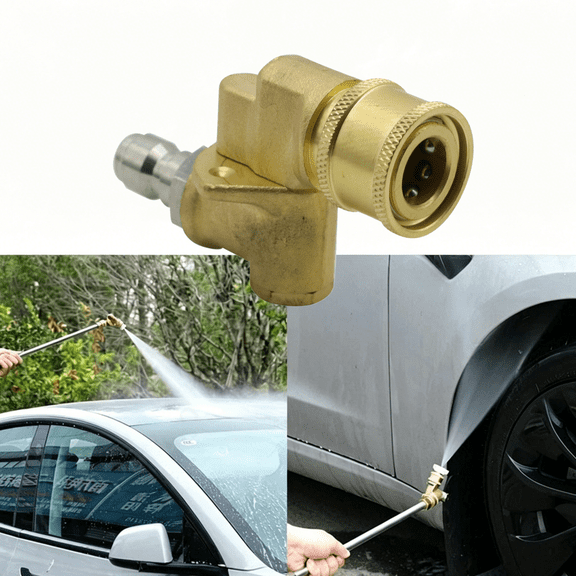 Pressure Washer Pivoting Coupler, 1/4 Quick Connect Gutter Cleaner Attachment
