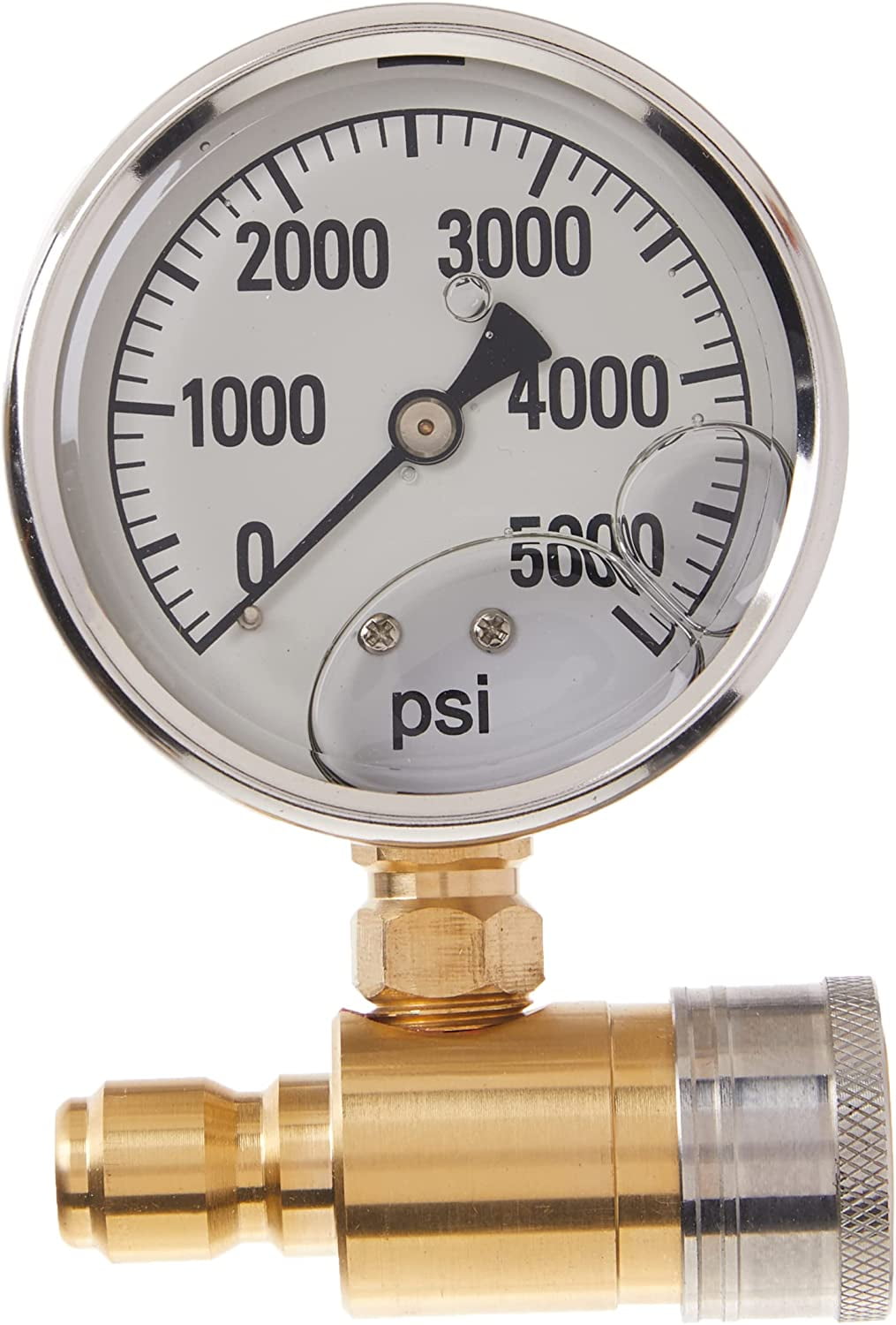 Pressure Washer Pressure Gauge 5000 PSI, 3/8in. Fitting
