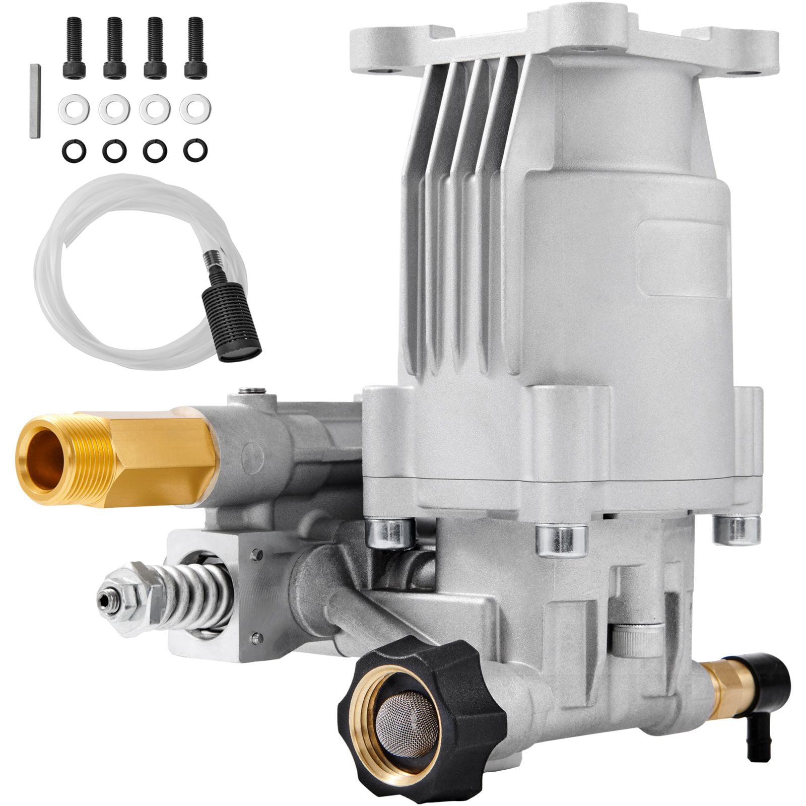Pressure Washer Pump 2500-3400 PSI, 2.5 GPM, SAE Bolt Pattern, Maintenance-Free, Horizontal Replacement Pump for Gas Pressure Washer