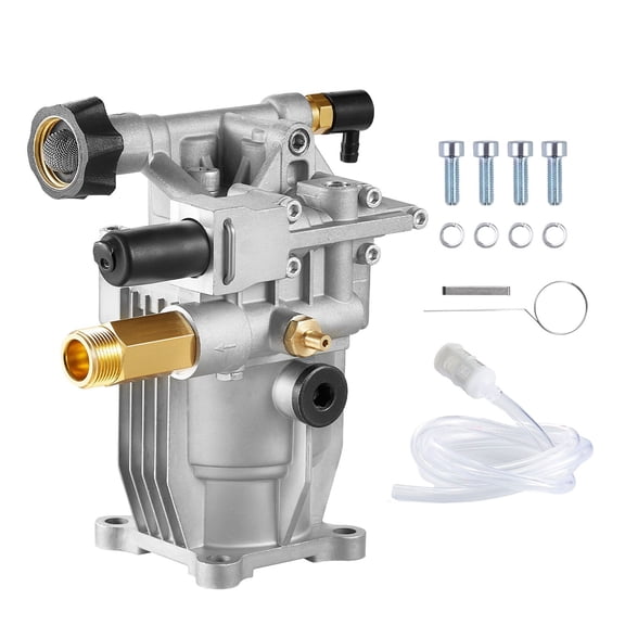 Pressure Washer Pump 3/4 Inch Shaft Horizontal 3100 PSI 2.35 GPM Replacement Power Washer Pumps Kit with Hardware and Siphon Tube Compatible with Simpson Honda Troy-Bilt Generac and Delta