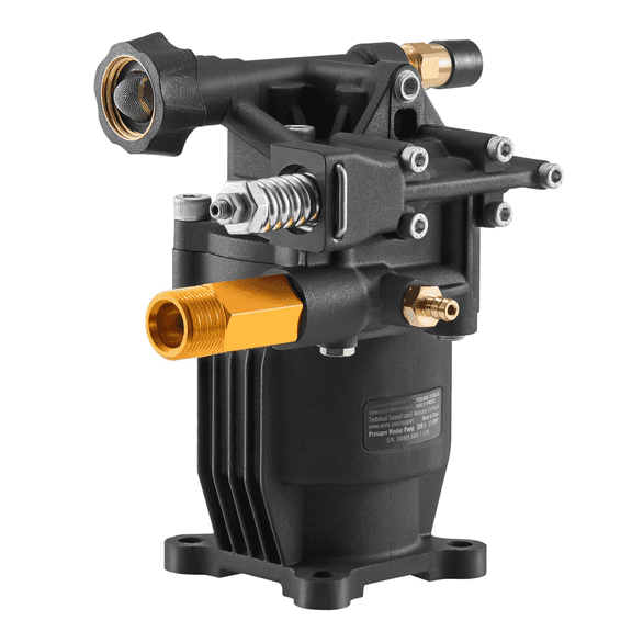 Pressure Washer Pump 3/4" Shaft 3500 PSI 2.5GPM - Horizontal Replacement Pump with 5 Nozzles - for Troy-Bilt, Krcher, Generac, Simpson