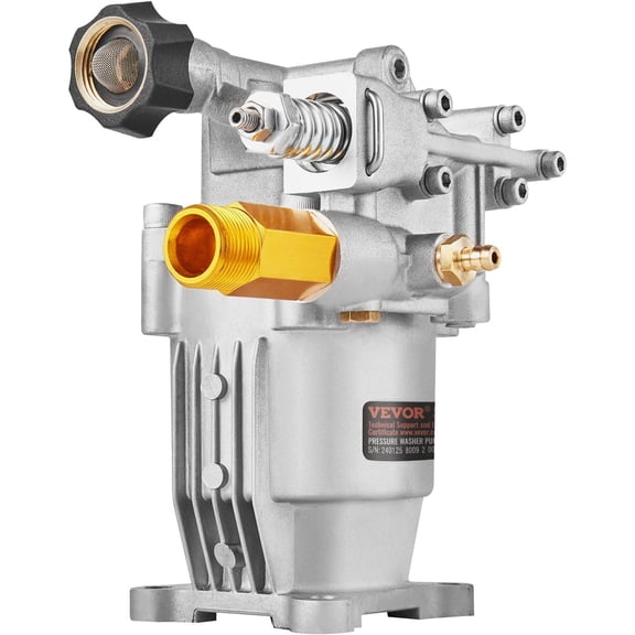 Pressure Washer Pump, 3/4" Shaft Horizontal, 3400 PSI, 2.5 GPM, Replacement Power Washer Pumps Kit, Parts Washer Pump, Compatible with Honda, Simpson, RYOBI, Briggs & Stratton, Subaru, Craftsman