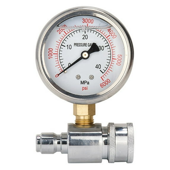 Pressure Washer Pump 6000 PSI Pressure Gauge Meter Quick Connect Socket and Plug
