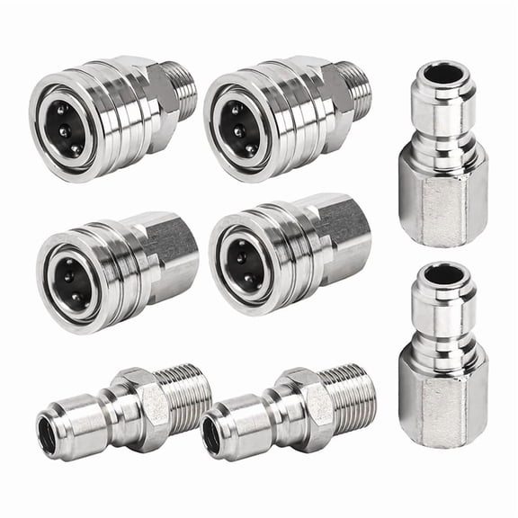 Pressure Washer Quick Connect Kit, 3/8inch Quick Connect Fittings, Stainless Steel Adapter Set, Female and Male Threads