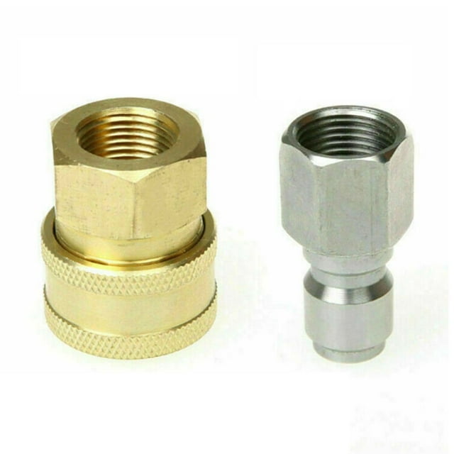 Adapter Pressure Washer Quick Connect Set M22 15mm Female To M22 14mm Male Fitting, 5000 PSI, Washer Hose Adapter From Homepro17, $13.12