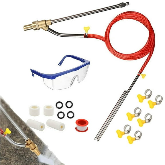 Pressure Washer Sandblasting Kit - Wet Abrasive Sandblaster Attachment with Quick Disconnect, Nozzle Tips & Safety Glasses for Pressure Washers - Rust Paint Removal & Surface Cleaning