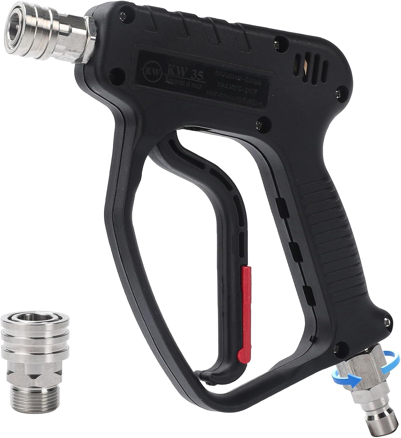 Pressure Washer Short Gun 5000 PSI 10.5 GPM with 3/8 in Swivel Quick Connect and M22-14mm Adapter for Foam Cannon Car Wash