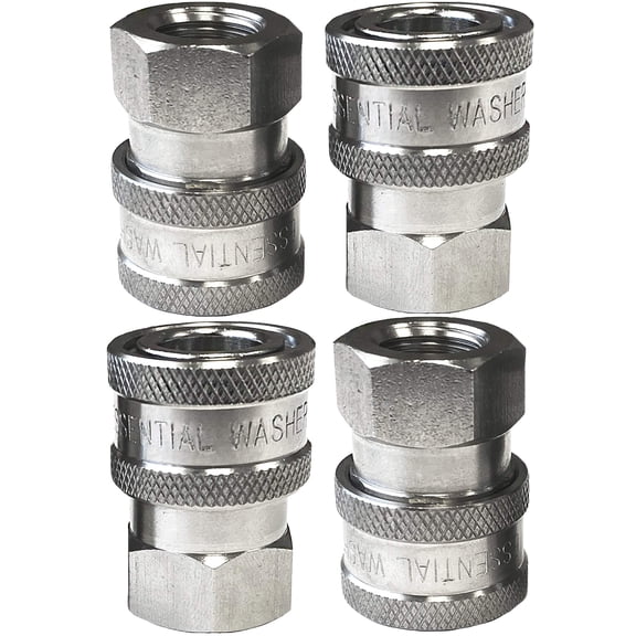 Pressure Washer Stainless Steel 1/4” Quick Connect Female NPT Fittings Set of 4