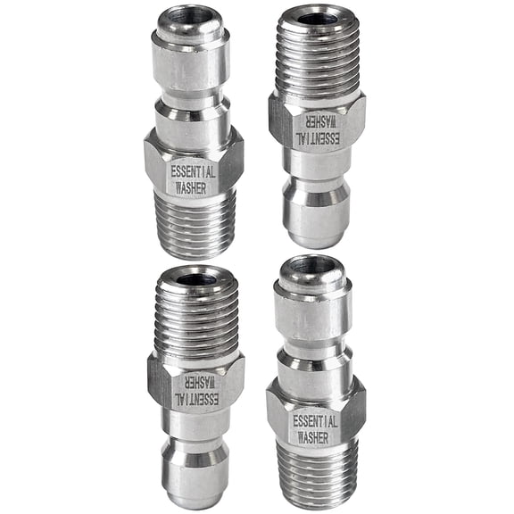 Pressure Washer Stainless Steel ¼” Plug Male NPT Fittings Set of 4