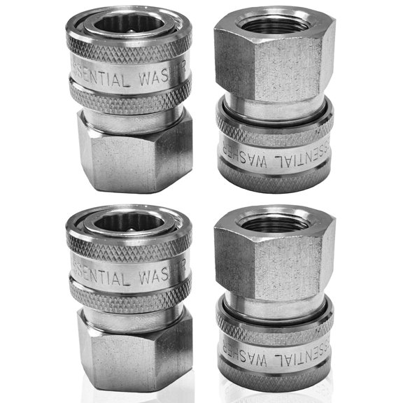 Pressure Washer Stainless Steel ⅜” Quick Connect Female NPT Fittings Set of 4