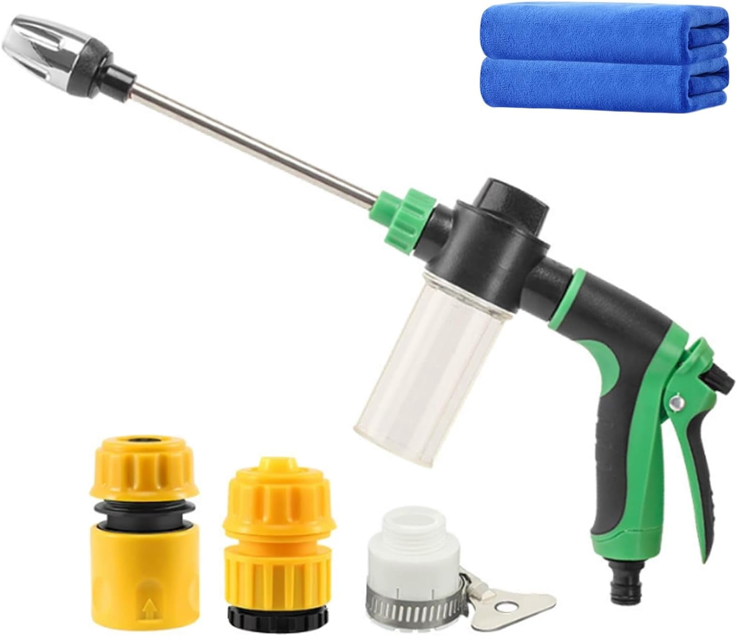 Pressure Washer Surface Cleaner, Spray Nozzle, Three Spray Modes with Foam Pot, Cordless Portable High Pressure Water with 360° Rotating Gun for Car, Floor, Wall Cleaning, Easy to Install(Set B)