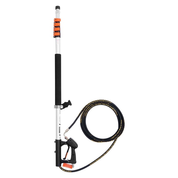 Pressure Washer Telescoping Wand 18 ft 4000 PSI - Extension Wand Kit with Gutter Cleaner, Brush, 5 Nozzles & Adjustable Support Belt