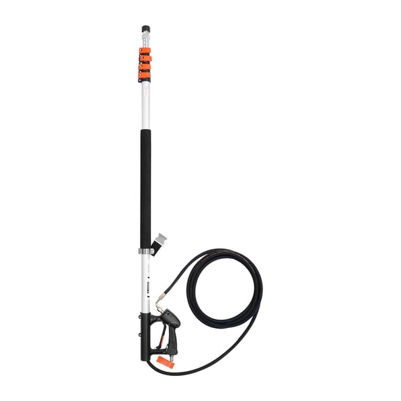 Pressure Washer Telescoping Wand 21ft with Brush, Extension Wand Kit, 4000 PSI Wand, Adjustable Spray Wand for High Reach Cleaning, Gutter, Roof, Window