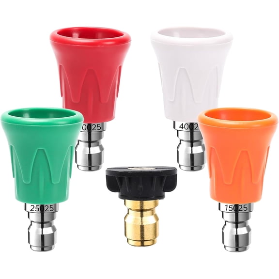 Pressure Washer Tips with Guard, 5-Pack Pressure Washer Nozzle Tips, 1/4 Inch Quick Connect, 4000 PSI(Orifice 2.5)