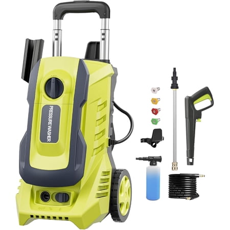 Electric Pressure Washer 4800PSI-Max 3.2GPM Power Washer Wash Machine Electric Powered with Foam Cannon for Car, Floor, Garage, Patio Washing, Yellow