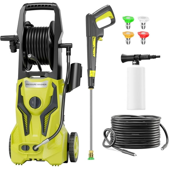 Electric Pressure Washer - 5000PSImax 3.2GPM ZHUOLIN Power Washer for Cars Washing with 25FT Pressure Hose,Yellow