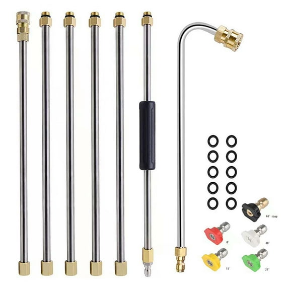 Pressure Washer Wand, 4000 PSI Telescoping High Pressure Washer Wand Set, Gutter Cleaning Tools, Pressure Washer Extension Wand, for Gutter & Roof Drainage & Walls Cleaning(12PCS)
