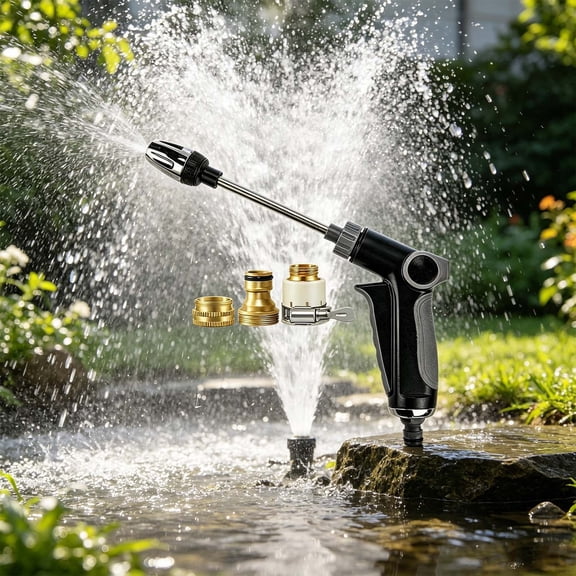 Pressure Washer Wand, Handheld Power Washer Hose Nozzle with 3 Spray Modes, 15X Powerful High Pressure Water Jet Attachment for Car Washing Patio Cleaning Driveway Sidewalks