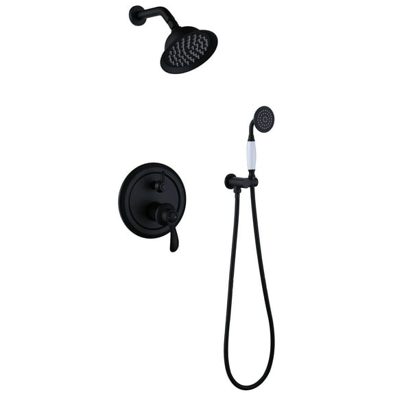Pressured Balanced Complete Shower System with Rough-in Valve, Solid Brass Shower Faucet Set
