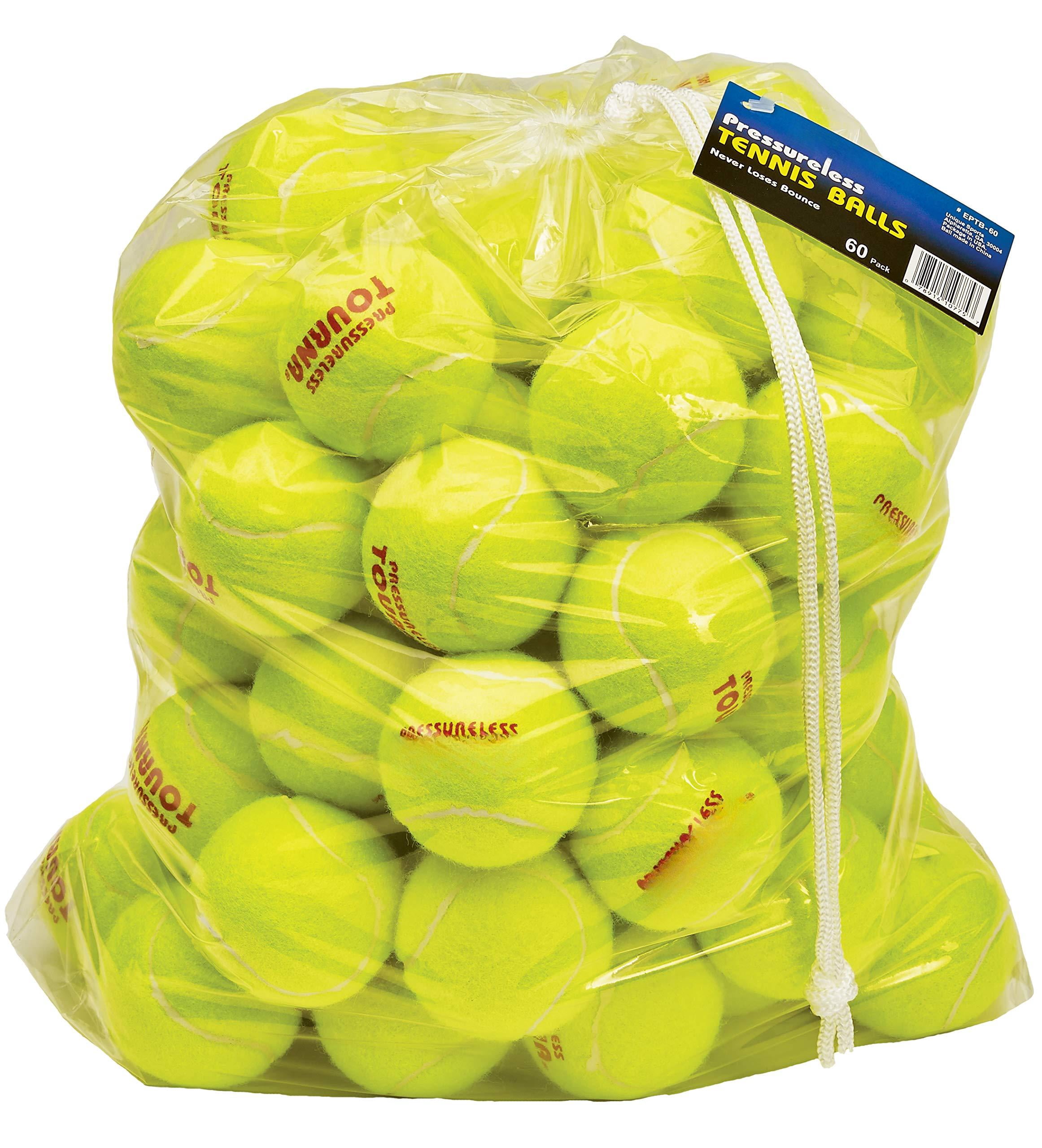 Pressureless Tennis Ball 60 Count (pack Of 1) Yellow
