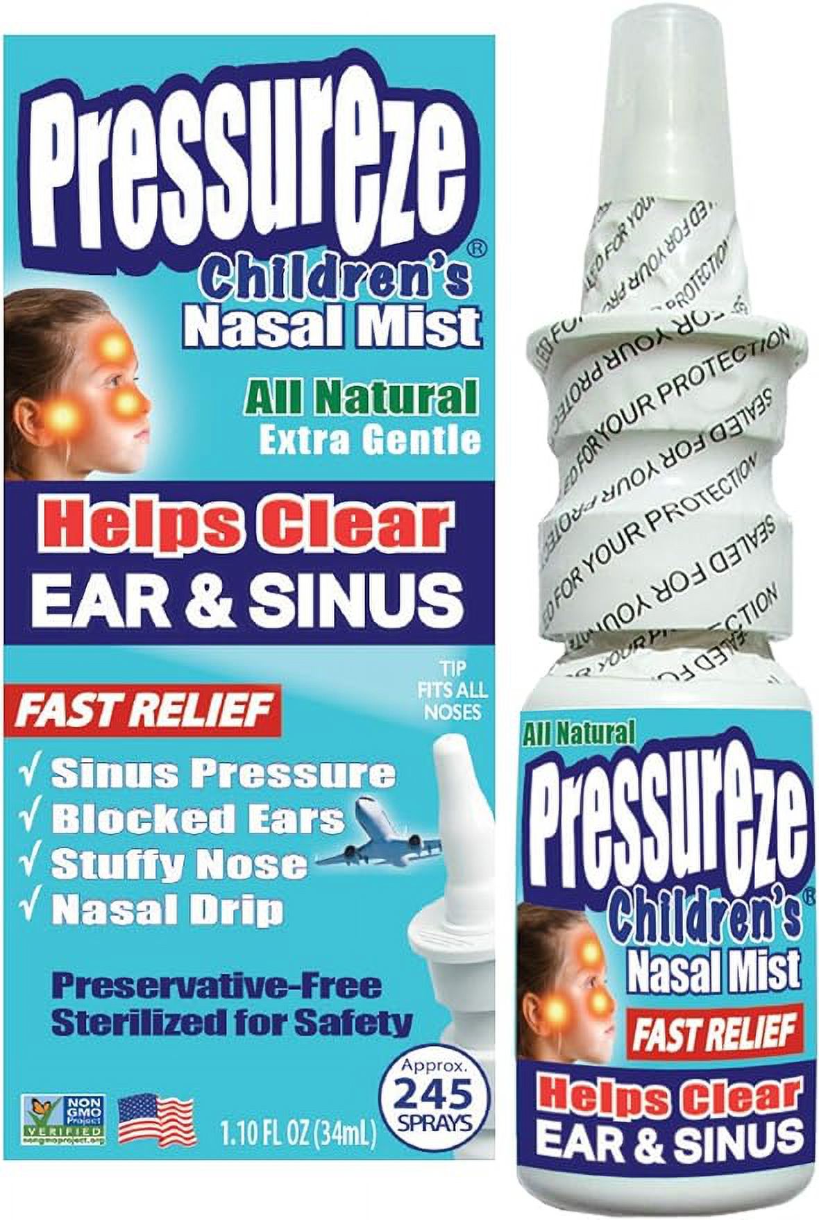 Pressureze PreservativeFree Sterile Nasal Spray for Children for