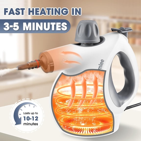 Pressurized Handheld Steam Cleaner with 14 Accessories - 15.2oz Multi-Purpose Portable Steamer for Home, Floor, Grout