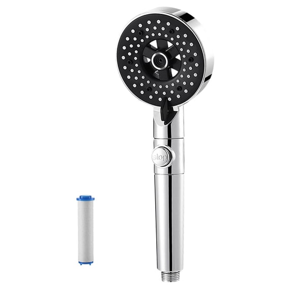 Pressurized Shower Head with 5 Spray Settings, ABS Material, Filtration System & Self-Cleaning Nozzles, Shower Bar and Faucet Set