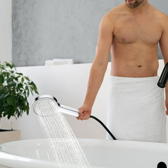 Pressurized Shower Head with Large Panel Rain Shower for A Powerful and Relaxing Spa Experience in Your Home Bathroom Topliu