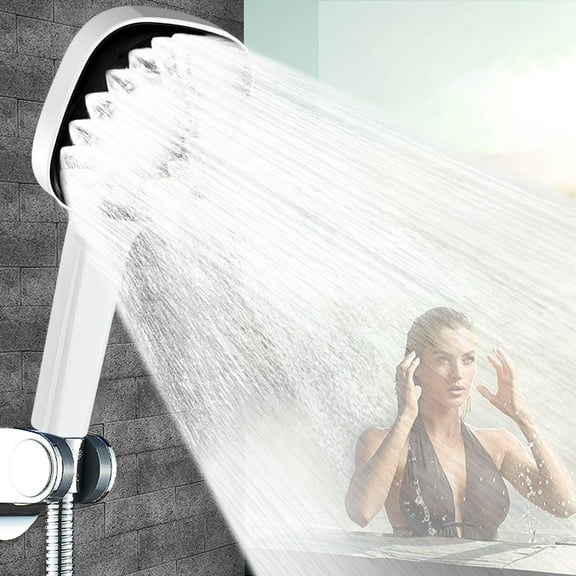Pressurized Showerhead with Adjustable Spray Modes, Oversized Panel, Self-Cleaning Nozzles, Leak-Proof Design, Universal 4-Point Interface for Easy Installation