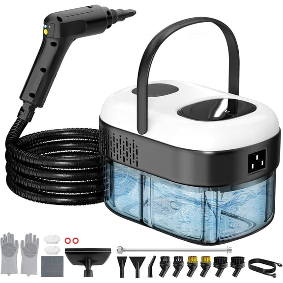 Pressurized Steam Cleaner, 3-Level Adjustable Handheld Steamer Cleaning for Home, 15s Fast Heat-Up & 47.3oz Tank, 2500W Multi-Surface Portable Steamer for Floor/Grout/Car/Kitchen & Bathroom