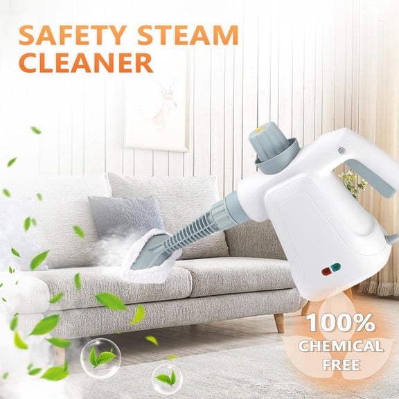 Pressurized Steam Cleaner Handheld Multi-Surface Steamer with 11 Accessories & Steam Lock 350ml for Home Car Kitchen Bathroom Windows Chemical- Deep Cleaning