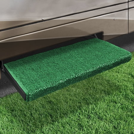 Prest-O-Fit 2-0058 Jumbo Wraparound + Plus RV Step Rug Green 23 In. Wide