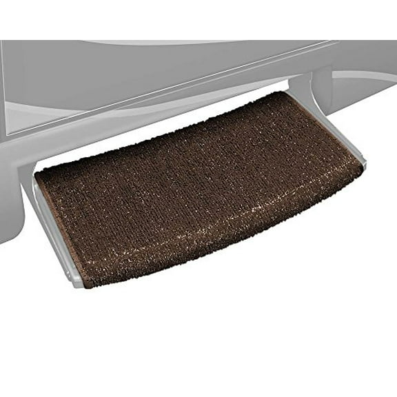 Prest-O-Fit 2-0203 Wraparound Radius RV Step Rug Espresso Brown 22 In. Wide
