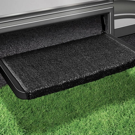 Prest-O-Fit 2-1072 Wraparound + Plus RV Step Rug Black 20 In. Wide