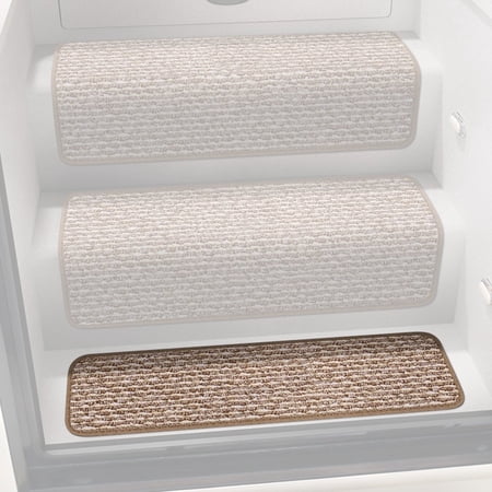 Prest-O-Fit 5-1092 - Step Huggers 23.5"L x 8"W Olefin Fiber Butter Pecan Landing Attachable Step Rug