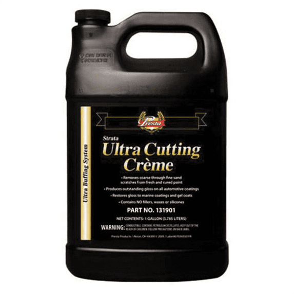 Presta 131901 Ultra Cutting Crme for Removing P1500 Grit, Finer Sand Scratches and Swirls - 1 Gallon