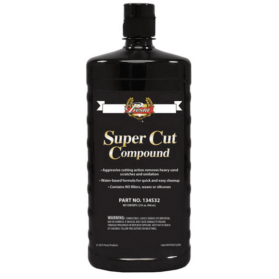 Presta 134532 Super Cut Compound, 32 oz Bottle, Off-White