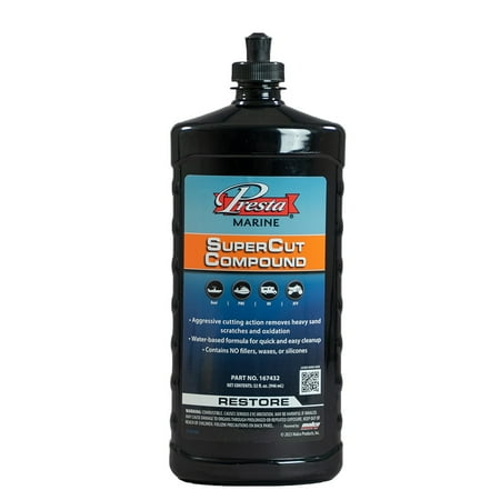 Presta 134532 Super Cut Compound for Removing P800 Grit, Heavy Sand Scratches and Oxidation - 32 oz.