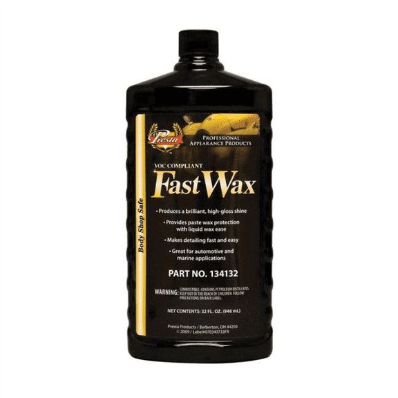 Presta Fast Wax 134132 Car Wax, 1 qt, Liquid, Blue, Wax