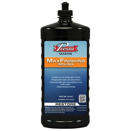 Presta 163532 MaxFinishing Polish for a Swirl-Free Finish on Gel Coat and Composite Surfaces - 32 Oz.