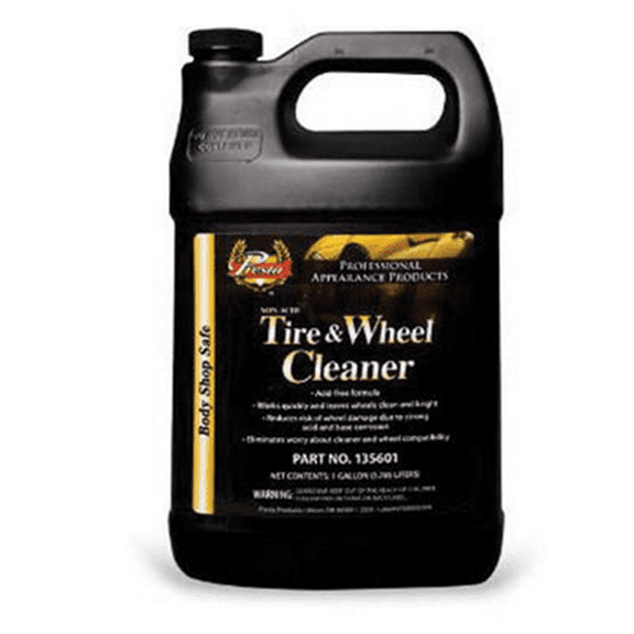 Presta 135601 Non-Acid Tire and Wheel Cleaner, 1 gal, Can, Colourless to Light Yellow