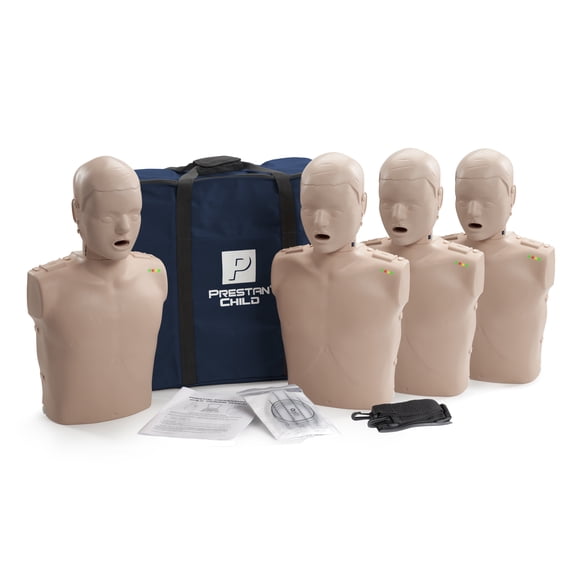 Prestan Child CPR Manikin 4 Pack with CPR Monitor and Medium Skin Tone PP-CM-400M-MS