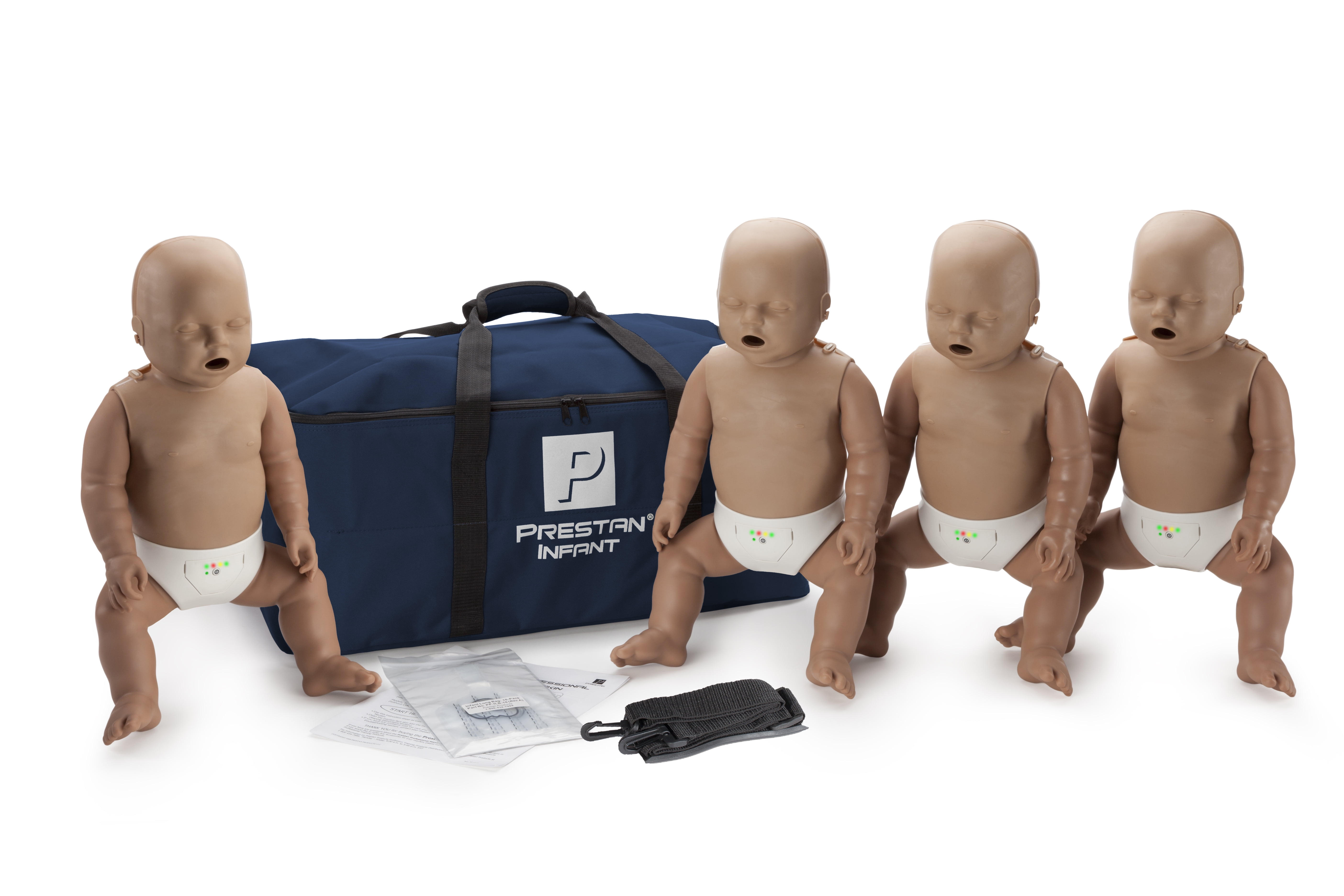 PRESTAN PRODUCTS Prestan Infant CPR Manikin 4 Pack with CPR Monitor and Dark Skin Tone PP-IM-400M-DS