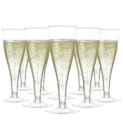 Prestee Clear Plastic Champagne Glasses - 100 Pieces Disposable Champagne Flutes for Parties, Weddings, and Toasting - Elegant and Durable 4.5 oz Stemware for Easy Cleanup and Large Celebrations