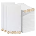 thumbnail image 1 of Prestee 200 Pack Disposable Paper Guest Towels for Bathroom - Elegant Linen Feel Paper Napkins, White and Gold Decorative Guest Towels for Bathroom, Wedding, and Party Use, Elite-Quality and Absorben, 1 of 7