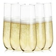 thumbnail image 1 of Prestee 24 Plastic Champagne Flutes Disposable (Heavy Duty) | Clear Plastic Champagne Glasses for Parties | Clear Plastic Cups | Plastic Toasting Glasses | Mimosa Glasses, 1 of 7