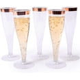 thumbnail image 1 of Prestee 24 Plastic Champagne Flutes Disposable, Rose Gold Plastic Champagne Glasses for Parties, Plastic Cups, Plastic Toasting Glasses, Wedding Cocktail Cups, New Years Eve Party Supplies 2024, 1 of 7