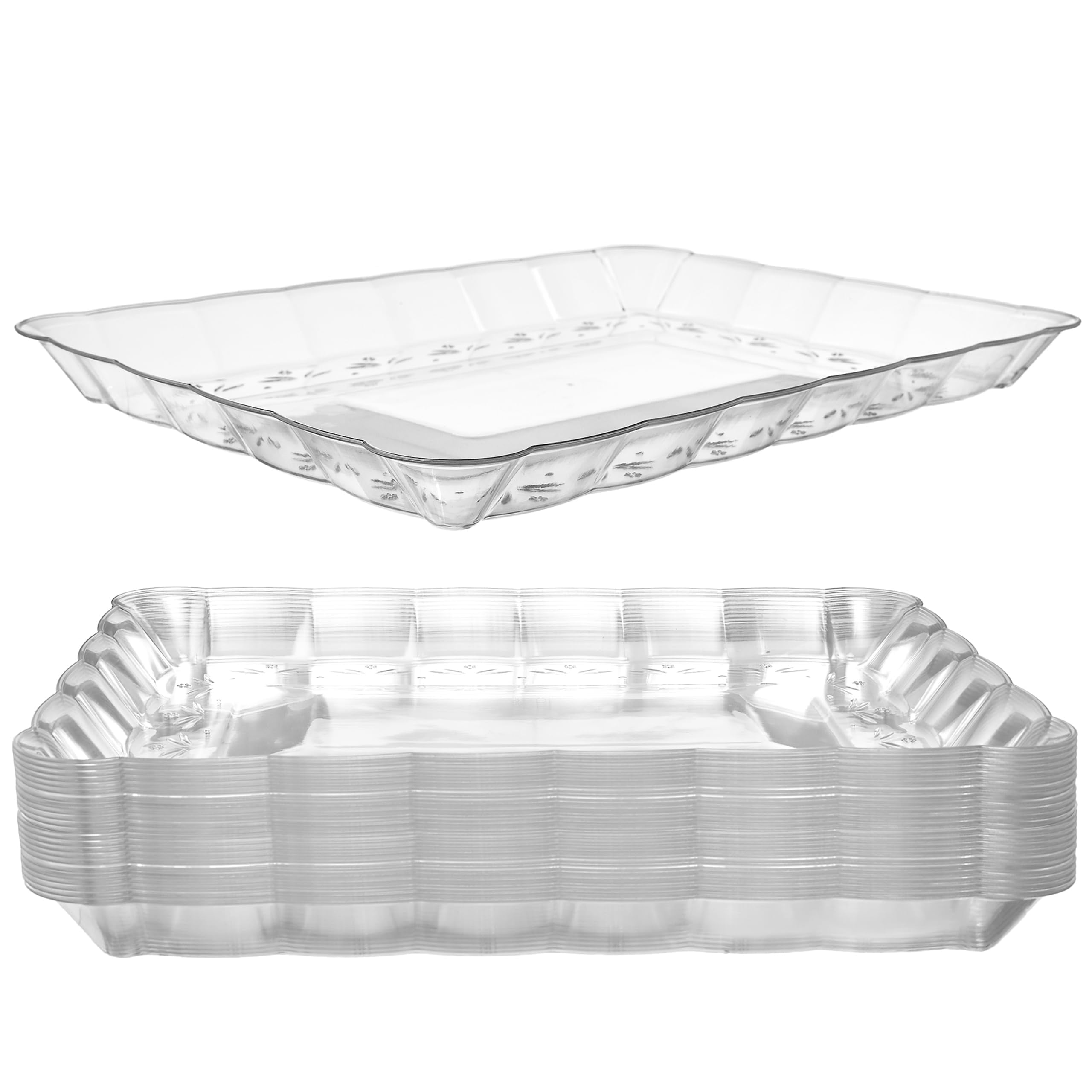 3-Pack Extra Large Anti-Slip Serving Trays With Handles – 17.7x12.5 Inch Rectangular Lap Trays | Grey Durable Plastic Trays - View #6