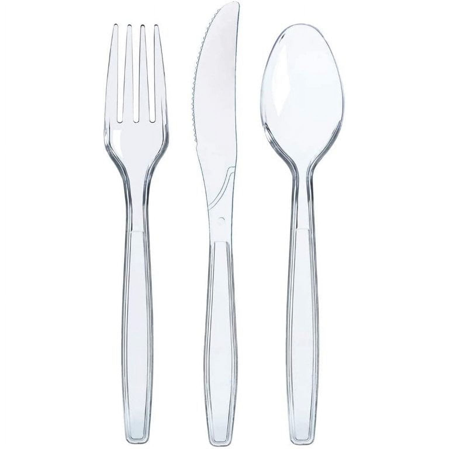Prestee 300 Plastic Silverware Set, Clear Plastic Cutlery Set, Disposable  Set - 100 Plastic Forks, 1…See more Prestee 300 Plastic Silverware Set